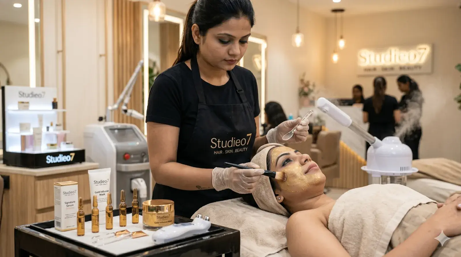 Luxury facial treatment at Studieo7 Virugambakkam