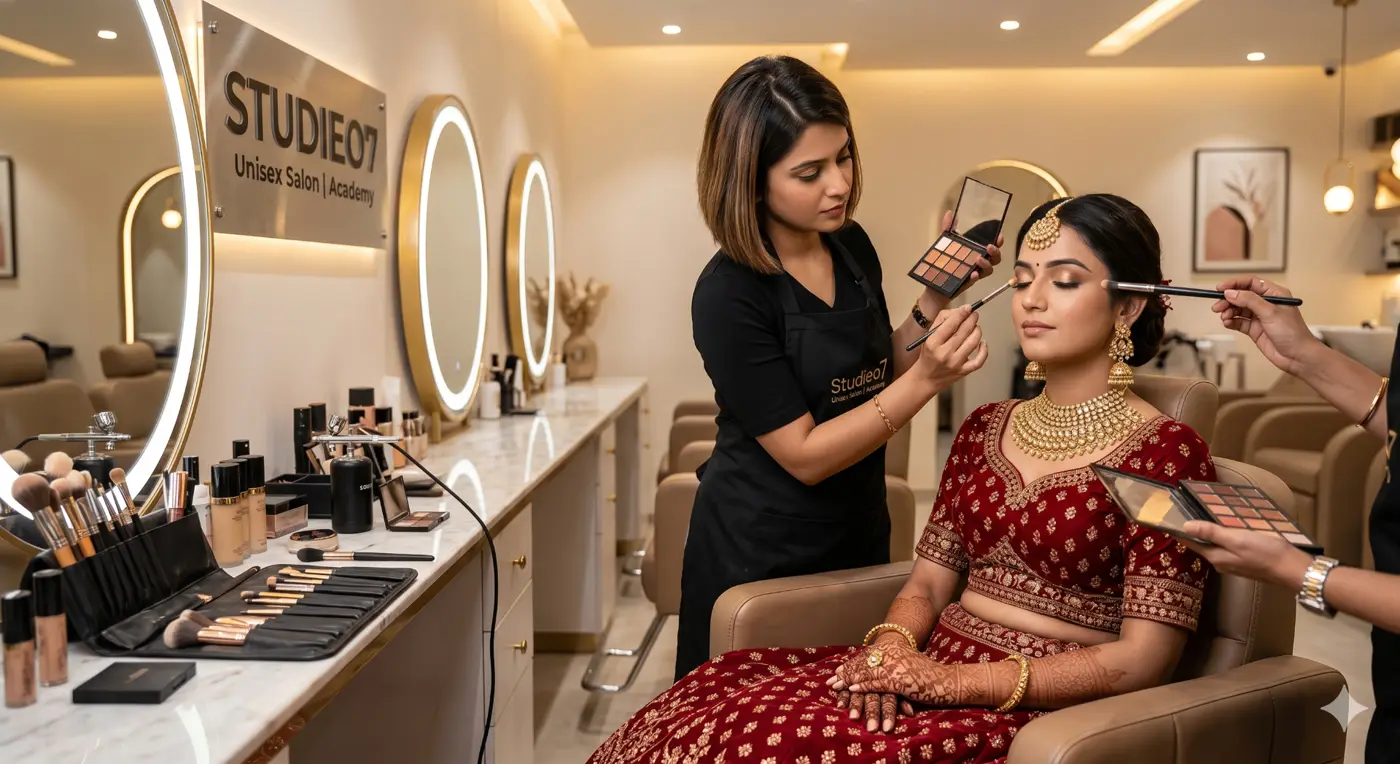 Bridal beauty service at Studieo7 Virugambakkam