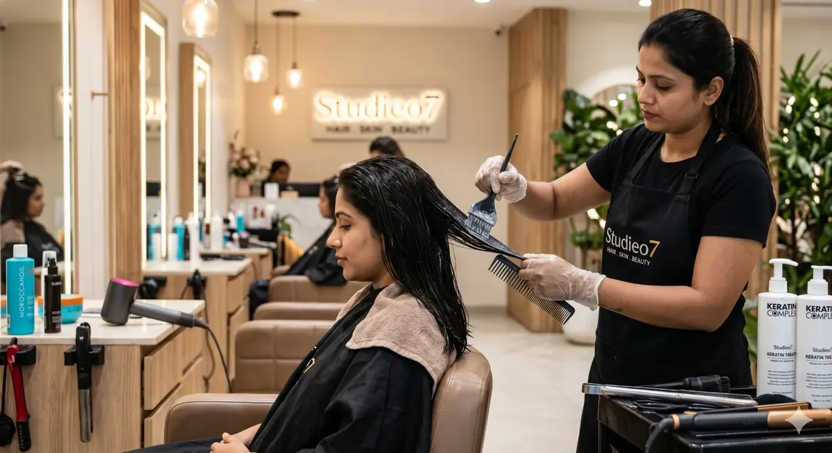 Hair treatment service at Studieo7 Virugambakkam