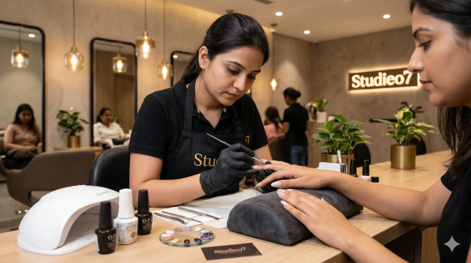 Classic manicure at Studieo7 Virugambakkam nail studio