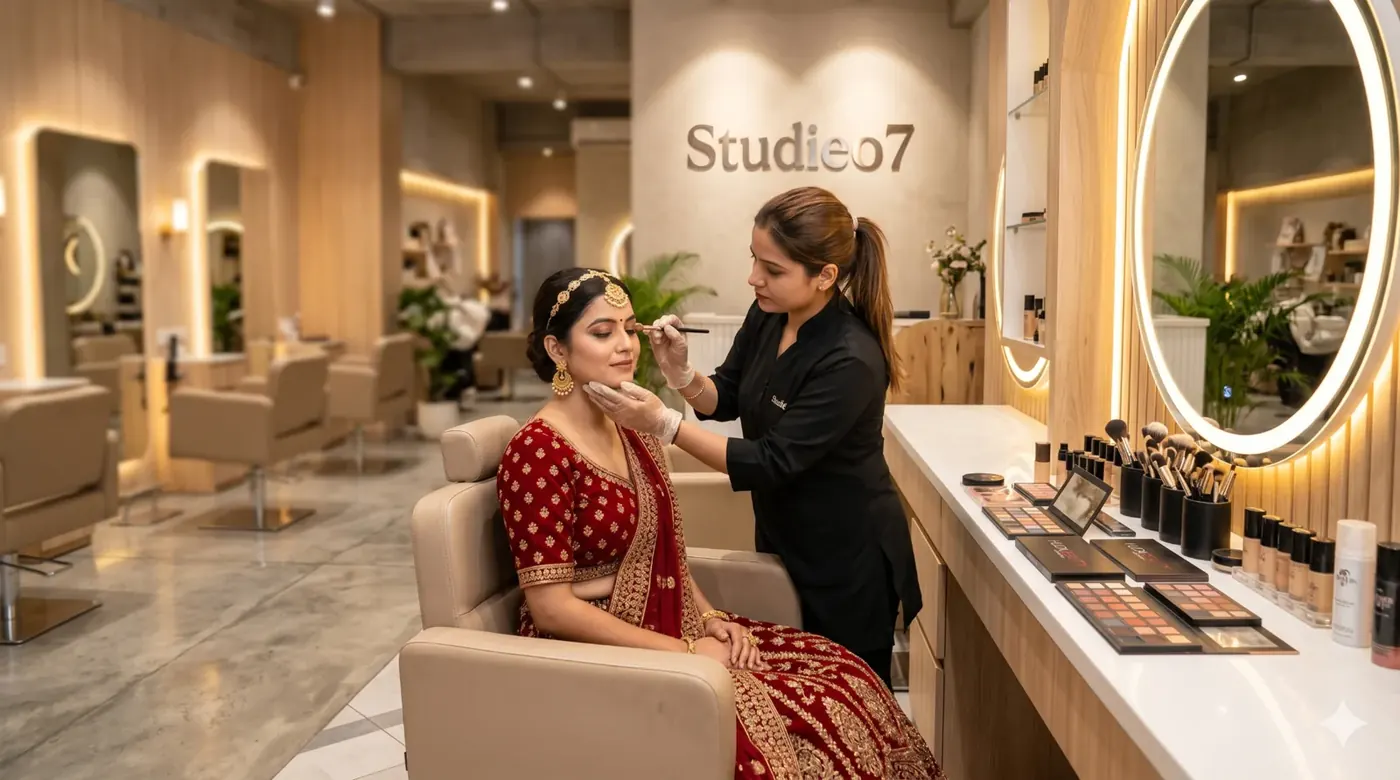 Bridal makeup artistry at Studieo7 Virugambakkam