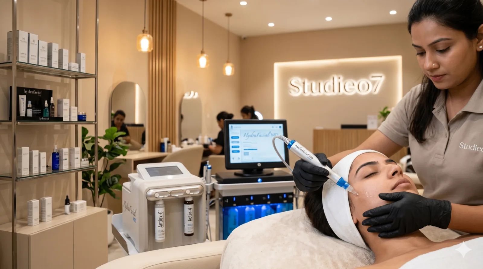 HydraFacial treatment room at Studieo7 Virugambakkam